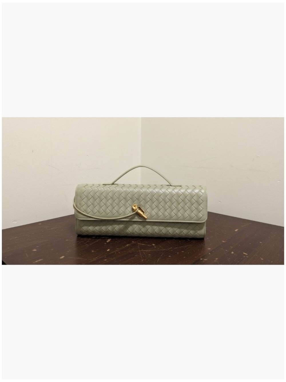 Handmade Woven Evening Bag PU Leather Clutch Purse Shoulder Handbag Crossbody